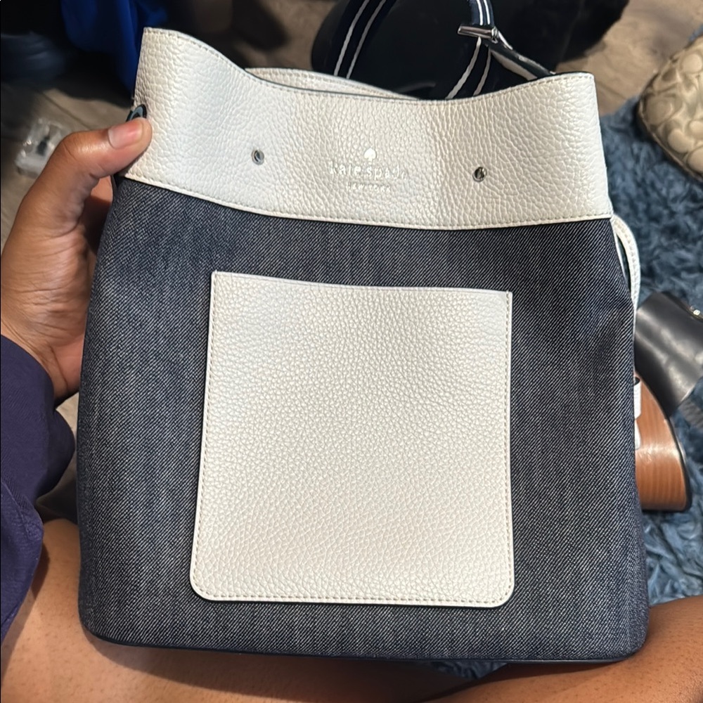 Kate Spade Blue and White Tote Bag